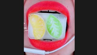 ASMR Fruit Jelly Ice Cube Eating Sound #Shorts  Mukbang Satisfying Video