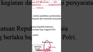 Contoh Penulisan Surat Permohonan Menjadi Anggota Polri Seleksi SIPSS TA 2024 #calonpolisi #polisi