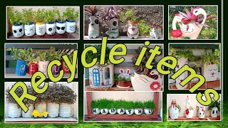 Recycle materials for garden, garden art & craft