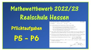 P5 - P6 Pflichtaufgaben Mathewettbewerb 2022/23 Realschule Aufgabengruppe B Hessen