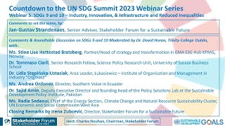 Countdown to the UN SDG Summit 2023 Webinar Series No. 5: SDGs 9 and 10