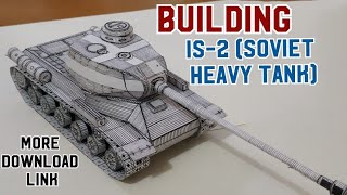 Building IS-2 🇷🇺 (Soviet Heavy Tank) #papercraft #sovietunion #ww2 #satisfyingvideo