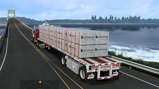 Wood Interfor - Peterbilt 389 - flatbed benson Gameplay American Truck Simulator