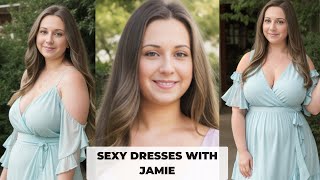 Plus Size BBW Jamie in a Flowy Pastel Wrap Dress Lookbook – Effortless Elegance 🌸👗