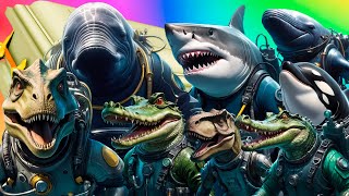 Funny Sharks, Whales & Marine Dinosaurs - Coffin Dance Song (COVER)