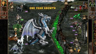 Heroes 3 COMBAT One year growth Ciberium was attacked by Rampart