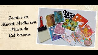 PLACA DE GEL CASERA - FONDOS EN MIXED MEDIA - DIFERENTES TÉCNICAS #mixedmedia #artecreativo