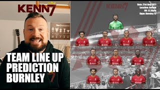 LFC TEAM LINE UP Prediction Burnley Home 21/22