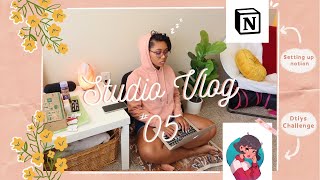 STUDIO VLOG 05 📮🌱✨ NOTION SET UP + PROCREATE DRAWING DTIYS CHALLENGE