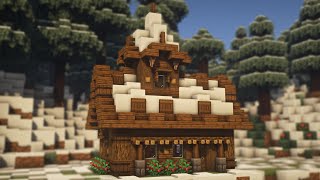 Minecraft: How to Build a Winter Cabin | Survival Starter House Tutorial