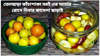 তেল ছাড়াই এবং কোনপ্রকার রোদে দিবার ঝামেলা ছাড়াই কাঁচা পাকা বরই এর টক ঝাল মিষ্টি আচার | বরই সংরক্ষণ