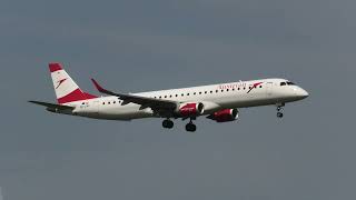 Austrian Airlines Embraer E195LR OE-LWI landing at Zurich Airport