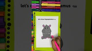 How to draw hippopotamus - Cara menggambar kudanil - Satisfying drawing