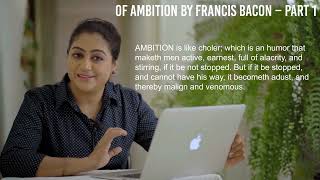 Of Ambition By Francis Bacon |  Explanation |  English Literature Lessons | Part 1