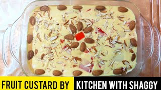 Fruit Custard | Almond Fruit Custard Trifle Recipe - Kitchen With Shaggy (Shaggy's special)