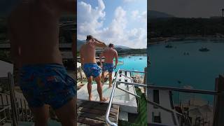 Crazy cascade dive from waterslide💦🚀💣 #waterpark