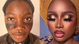 MUST WATCH ☝🏻😳 BRIDAL GELE AND MAKEUP TRANSFORMATION 😍💄 MAKEUP TUTORIAL