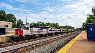 Rare!!! MARC GP40WH-2 68 leads Marc P850-23 Arriving and Departing in Greenbelt Maryland