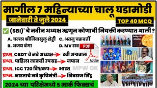 Current Affairs Marathi 2024 | Chalu Ghadamodi Jan to July | chalu ghadamodi 2024 | MPW GK