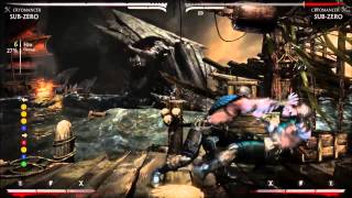 MKX - Sub-Zero (Cryomancer) meterless 39% corner BnB combo