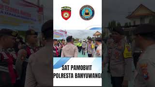 Kasat Pamobvit Polresta Banyuwangi memberikan arahan mengenai latkapuan dalka pemilu