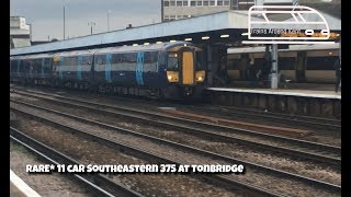 RARE* 11 car southeastern 375 at Tonbridge | Trains Around Kent