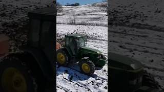 Farming in the Snow! #farming #agriculture #tractor #cows #dairyfarm #johndeere #animals