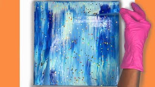 Abstract Acrylic Painting Pouring Swipe Technique With 3 Colors