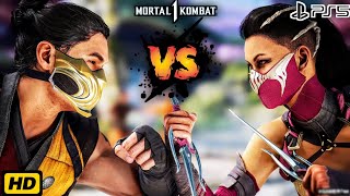 Mortal Kombat 1 Scorpion Vs. Mileena VERY HARD Gameplay