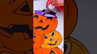 Coloring a Jack-o-Lantern stack 🎃 #halloween #coloring #art #coloringbook #coloringpages #drawing