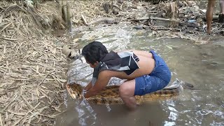 ASTAGA !!! Temukan Ikan Sebesar Ini Di Tengah Hutan, Langsung Dimakan Mentah Sama Si Ucup