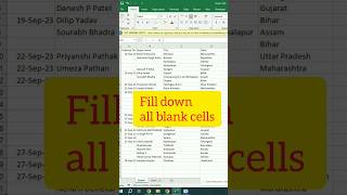 How to fill blank cells in Power Query | Excel Tips and Tricks #shorts #excel