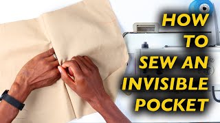 How To Sew An Invisible Pocket | Sewing For Beginners & Intermediate