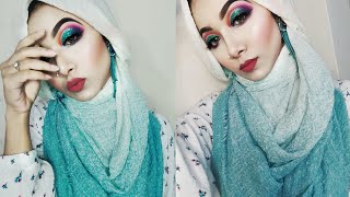 Blue Glitter Cut Crease Tutorial||Affordable Makeup Look||Mahi||