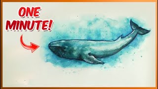 Painting a WHALE 🐳 with Ink and Waterocolors