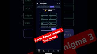 Rocky Rabbit Enigma 3 September | Rocky Rabbit Combo Today | Rocky Rabbit Airdrop Bot 2024 #Rocky