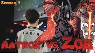 Faker Aatrox is Awesome! - Faker Aatrox vs Zoe Mid - LoL Season 9 KR Ranked | LoL Replays