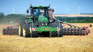 chantier de semis en champagne crayeuse avec un semoir horsch 9m