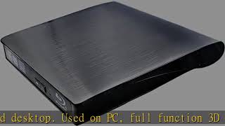 Portable External USB 3.0 3D Blu-ray Combo Region Free BD DVD CD Player, for HP Dell Acer Asus Leno