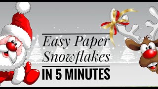 Easy Paper Snowflake In 5 Minutes | Paper Cutting Craft