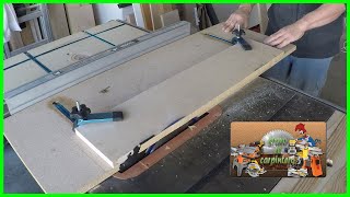 Como hacer una guia para cantear madera en sierra e mesa / Jointer sled for table saw.