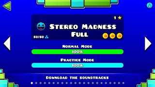 "Stereo Madness Full" by traso56 (All Coins) - Geometry Dash