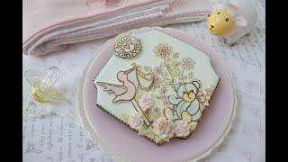 Stamped Fondant Appliqué Baby Cookie