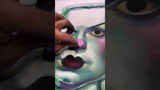 Drawing The Bride of Frankenstein with oil pastels! #art