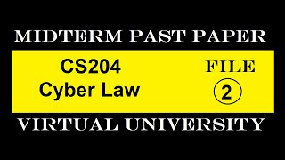 CS204 MIDTERM FILE 2|PAST PAPER|VIRTUAL UNIVERSITY