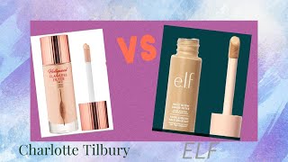 Charlotte Tilbury Hollywood Flawless Filter vs Elf Halo Glow Filter #charlottetilbury  #elf #dupes