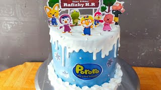 TUTORIAL MENGHIAS KUE ULANG TAHUN PORORO MUDAH DAN SIMPLE #videos #pororo