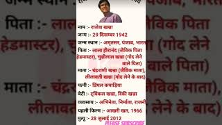 राजेश खन्ना का जीवन परिचय || #shorts #biography #rajeshkhanna