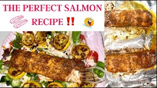 THE PERFECT CRISPY BAKED SALMON RECIPE . 20 MINUTES .