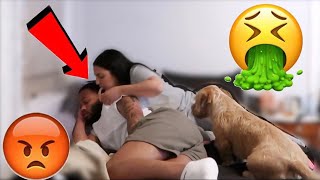 THROWING UP ON HIM WHILE HE SLEEPS PRANK!!! **GONE WRONG**